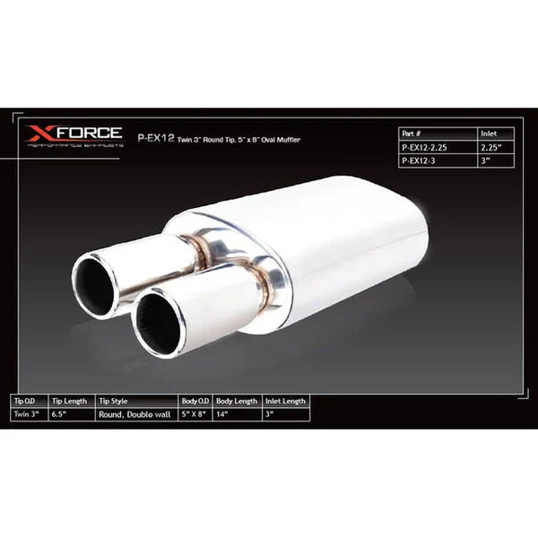 UNIVERSAL TWIN TIP MUFFLER EXHAUST 3.0