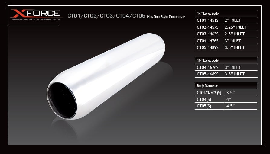 2″ Inlet 3.5″ Hot-Dog Style Resonator