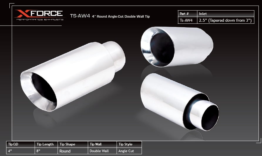 4.5Inch Angle Cut Universal Exhaust Tip-1